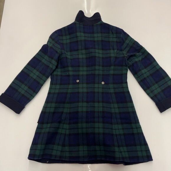 Vintage German School Uniform Jacet Plaid Womens Green Navy Blue Reversible - Picture 13 of 16